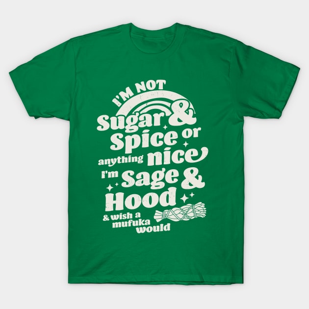 I'm Not Sugar And Spice Or Anything Nice I'm Sage and Hood T-Shirt by OrangeMonkeyArt